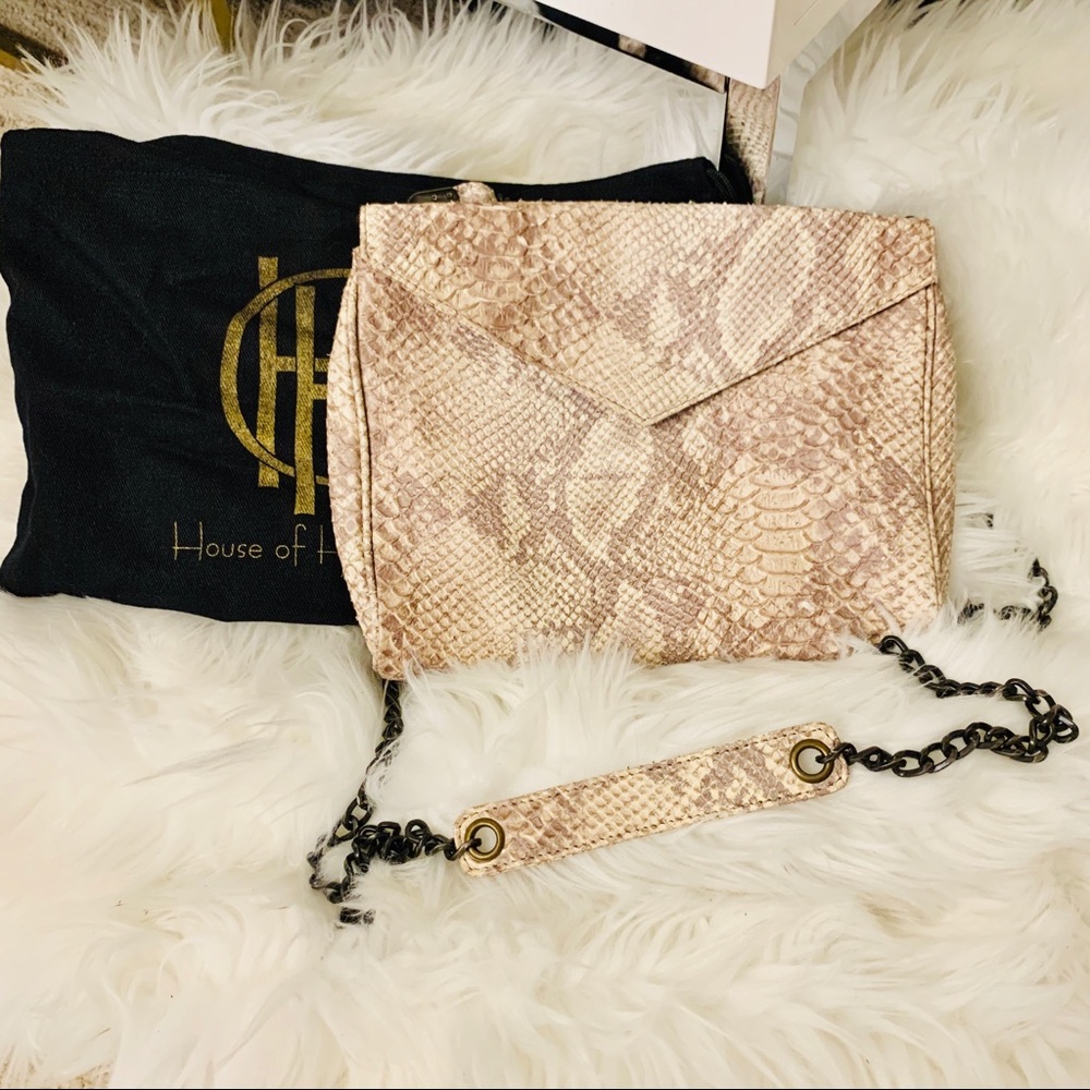 NEW House of Harlow snake leather crossbody bag
